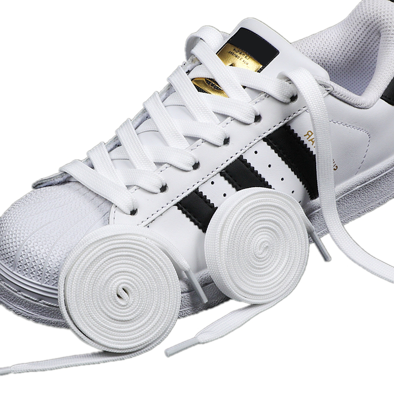Adidas Shoes Superstar - 1 pasang tali sepatu hitam putih,