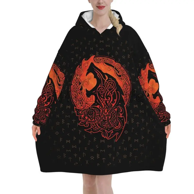 Sherpa Hoodie Fleece - Selimut Hoodie Dapat Dipakai Fenrir Simpul