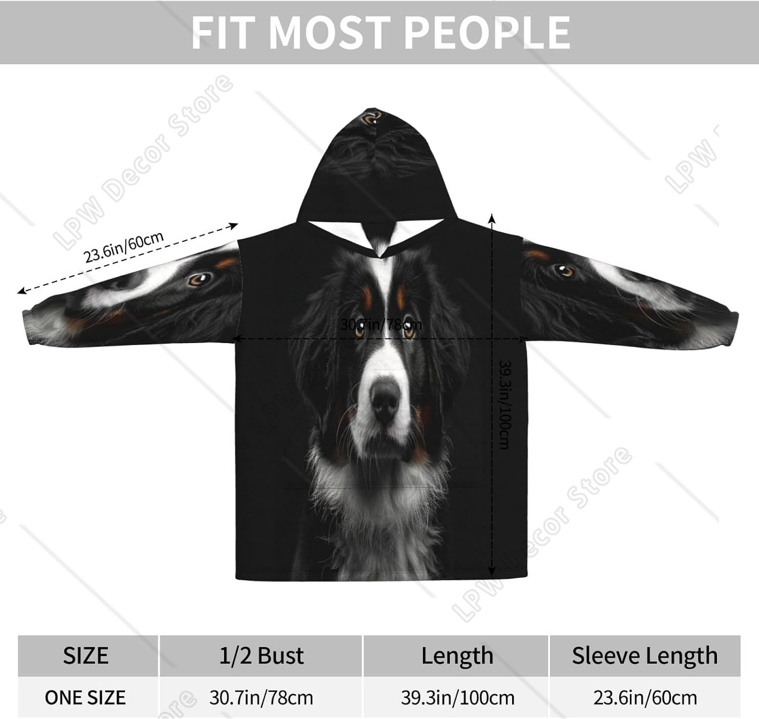 Selimut Hoodie Bernese Mountai - Sherpa Hoodie Fleece ulasan dan harga