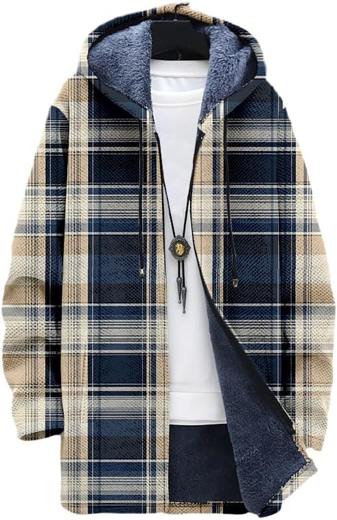 Kardigan Kotak-kotak Pria Over - Sherpa Hoodie Fleece ulasan dan harga